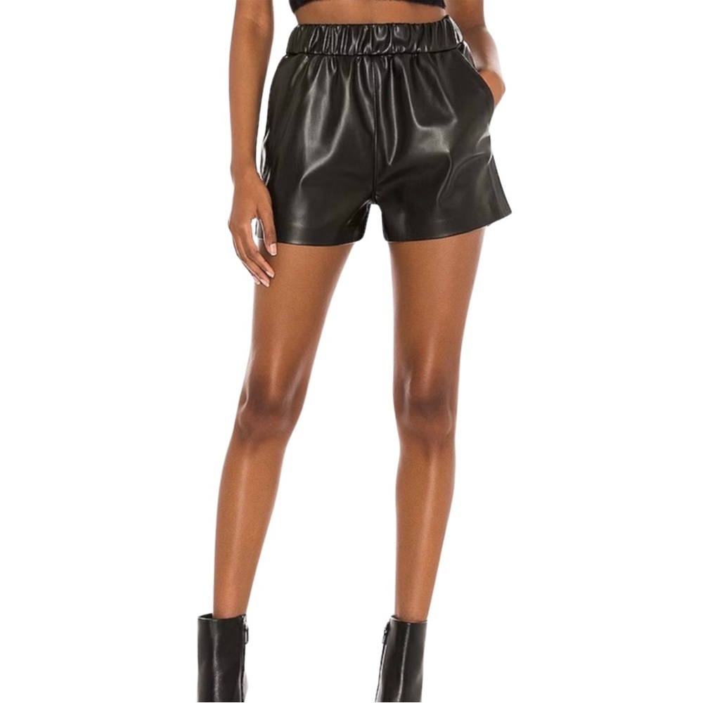 RARE Size 24 BlankNYC Black High Rise Faux Leather Shorts - Limited Edition